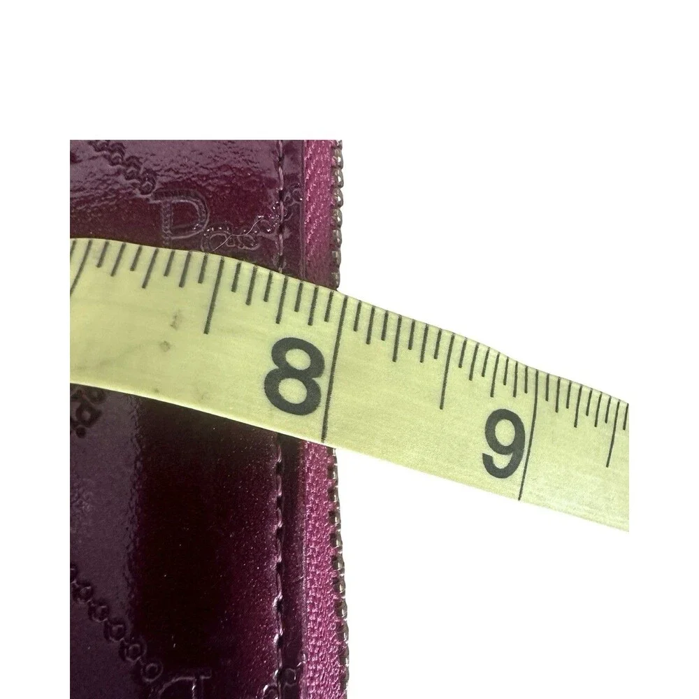 Pinky & Dianne Patent Leather Elegant Burgundy Wine Long Zipper Wallet